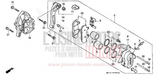 FRONT BRAKE CALIPER XRV750N de 1992